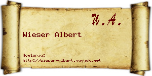 Wieser Albert névjegykártya